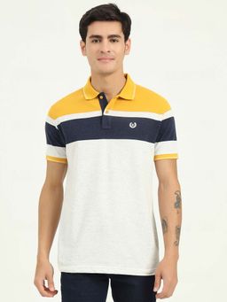 Greenfibre - White Striped Slim Fit Polo T-shirt
