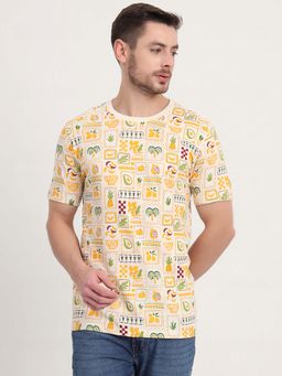 JadeBlue - Cream Printed T-shirt