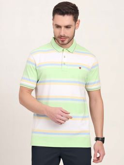 JadeBlue - Multicolour Striped Slim Fit Polo T-shirt
