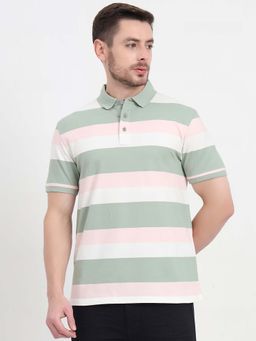 JadeBlue - Multicolour Striped Polo T-shirt