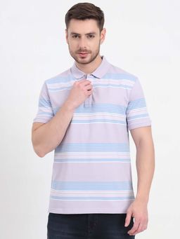 JadeBlue - Lavender Striped Polo T-shirt
