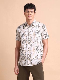 U.S. Polo Assn. Denim Co. - Brown Men's Abstract Printed Slim Fit Shirt