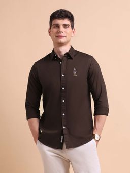 U.S. POLO ASSN. - Brown Men's Tailored Fit Button Down Shirt