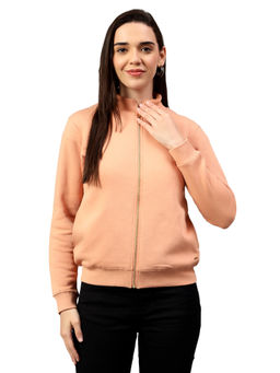 Cantabil - Solid Peach Full Sleeve Women Sweatshirt