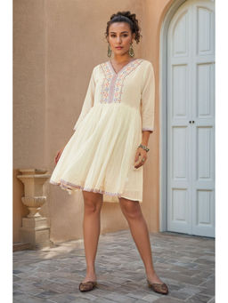 Soch - White Cotton Embroidered Dress