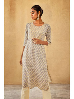 Soch - Grey Rayon Embroidered Kurta
