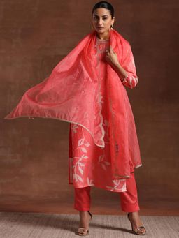 Libas - Coral Organza Printed Kurta Sets for Women