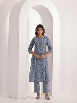 Aravalii - Yellow Kurta with Trouser (Set of 2)