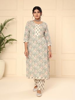 Aravalii - Pink Kurta with Trouser & Dupatta (Set of 3)