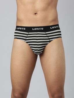 Levi's - 005 Striped Brief for Men with Comfort & Smart Skin Technology Black
