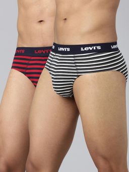 Levi's - 005 Striped Brief for Men with Comfort & Smart Skin Technology Multicolor (Pack of 2)