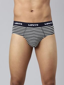Levi's - 005 Striped Brief for Men with Comfort & Smart Skin Technology Navy Blue