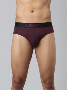 Levi's - 031 Supima Cotton Premium Brief for Men with Comfort Smart Skin Technology Maroon