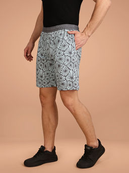 BULLMER - Grey Regular Fit Cotton Blend Summer Shorts