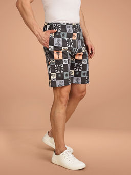 BULLMER - Black Regular Fit Cotton Blend Summer Shorts