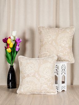 SHADES OF LIFE - Cotton Decorative Cushion Covers (Multi Color Emb 16 x 16)Set of 2