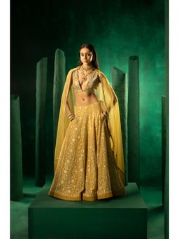 Twenty Nine - Yellow Chikankari Lehenga (Set of 3)