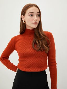 LC WAIKIKI - Half Turtleneck Self-patterned Long Sleeve Womens Sweater