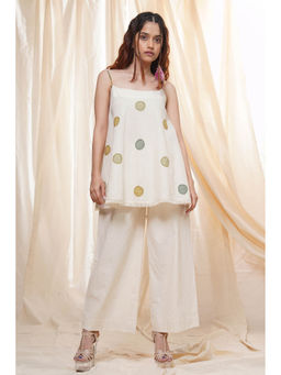 Thread Game - Subtle Dots Planet Positive Polka Spaghetti Top with Pant