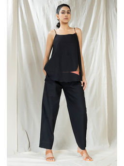 Thread Game - Eco Angles Black Affluent Applique Top with Pant