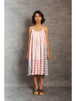 Thread Game - Pastel Checks Relax Spaghetti Strap Mirror Work Dress
