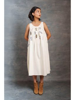 Thread Game - Eco Angles Dress Playful Applique with Sleeveless Flare Style