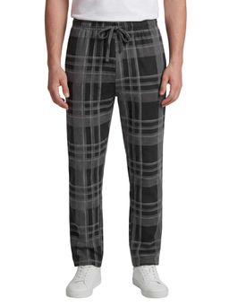 R&B - Grey Checked Men Regular Fit Trousers