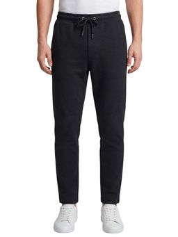 R&B - Black Solid Men Regular Fit Trousers
