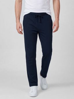 R&B - Navy Blue Solid Men Mid-Rise Regular Fit Track Pant