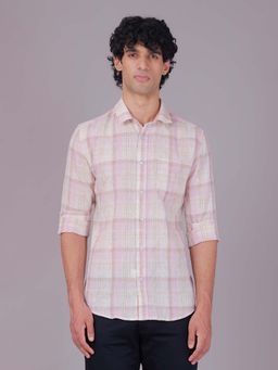 Classic Polo - Multi-Color Collar Neck Slim Fit Checked Cotton Casual Shirt