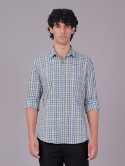 Classic Polo - Multi-Color Polo Neck Slim Fit Checked Cotton Casual Shirt