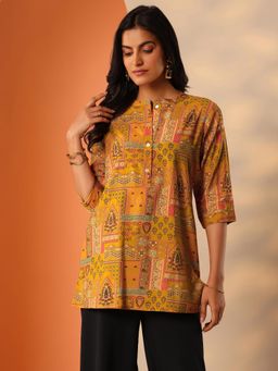 Libas - Women Mustard Printed Kurti