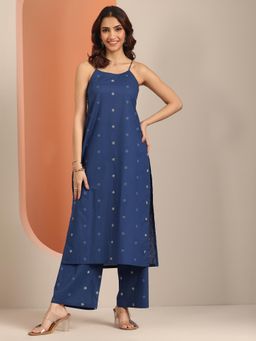 Libas - Women Blue Geometric Kurta & Palazzo