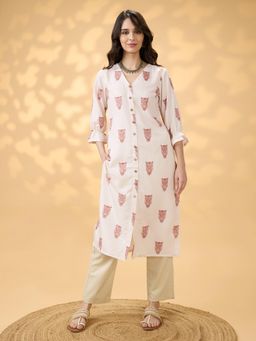 Globus - Women Off White Printed Kurta