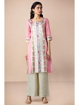 Aurelia - Women Pink Floral Kurta & Palazzo