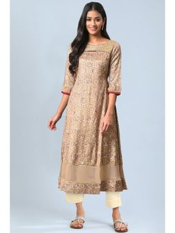 Aurelia - Women Brown Floral Kurta & Pant