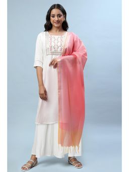 Aurelia - Women White Embroidered Kurta & Palazzo with Dupatta