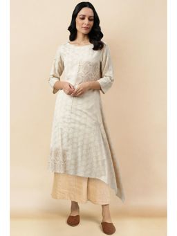 W - for Women Beige Woven Kurta & Palazzo