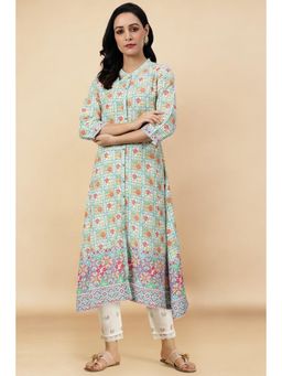 W - for Women White Printed Kurta & Pant
