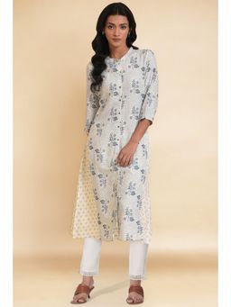 W - for Women White Floral Kurta & Pant
