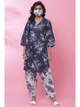 Biba - Navy Blue Relaxed Suit (set Of 3)