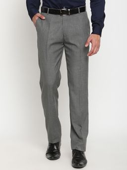 Cantabil - Men Dark Grey Formal Trousers