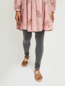 max - Women Solid Knitted Grey Churidar