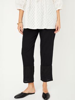 max - Women Shifali Embroidered Hem Straight Pant