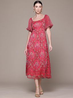 Aarke Ritu Kumar - Pink Fern Midi Dress