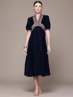 Aarke Ritu Kumar - Navy Hiranmayi Festive Midi Dress
