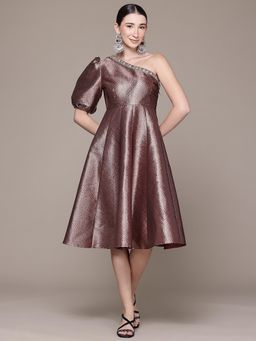 Aarke Ritu Kumar - Brown Tarang Festive Brocade Dress