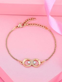 Estele - Gold Plated Eternal Knot Bracelet with Austrian Crystals for Men and Women