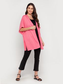 Zink London - Women's Pink Solid Shrug