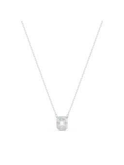 SWAROVSKI - Rhodium Plated Octagon Cut White Una Pendant Necklace